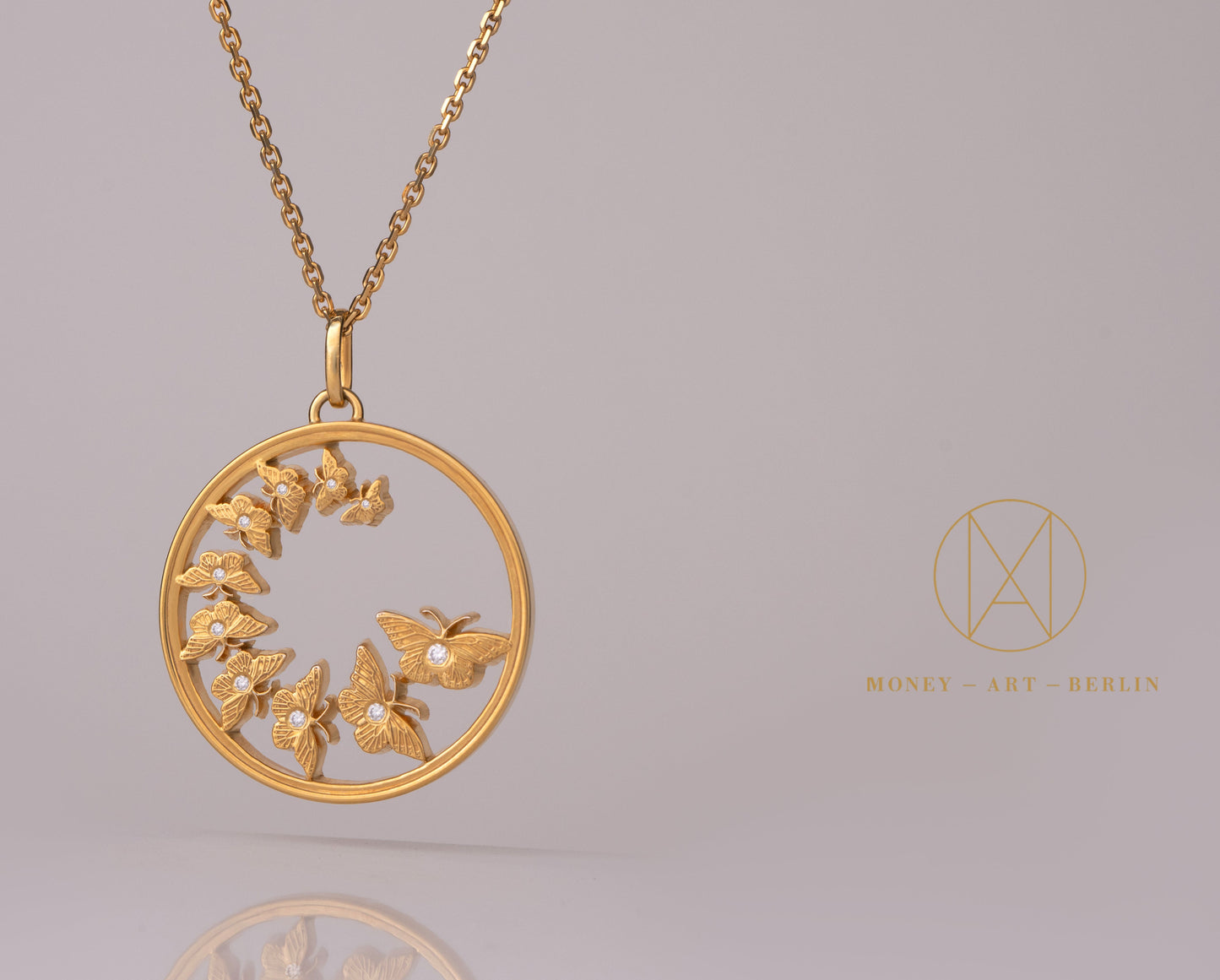 Mexiko / Monarchfalter / 18 Karat Gold / mit 10 Diamanten veredelt / ohne Goldkette