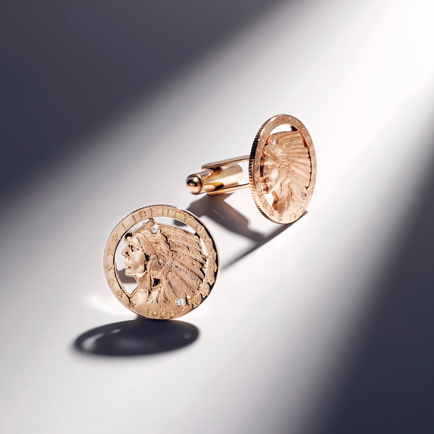 USA / 5 Gold Dollar / Native American / Indian Head / Manschettenknöpfe