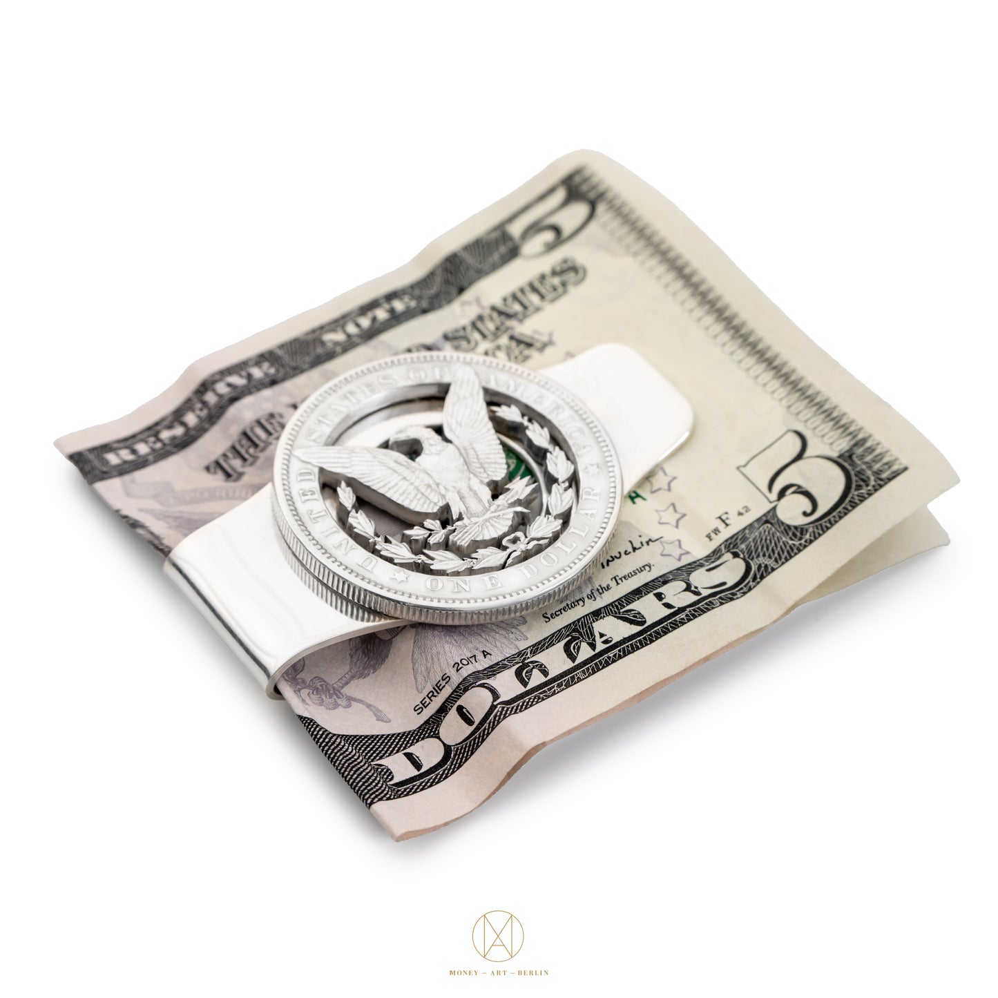 USA / Morgan Silber Dollar / Weißkopfseeadler / Geldklammer Silber gehärtet