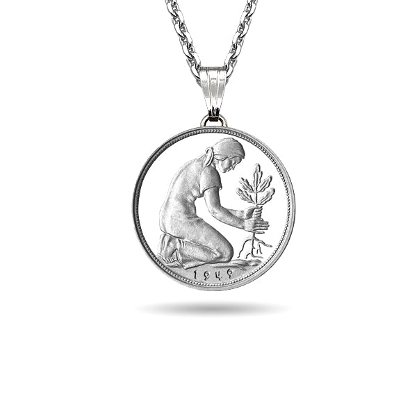 Deutschland / 50 Pfennig /  erhältlich mit Jahrgangswunsch (1949-50 ab 1966 - 2001)  ohne Silberkette