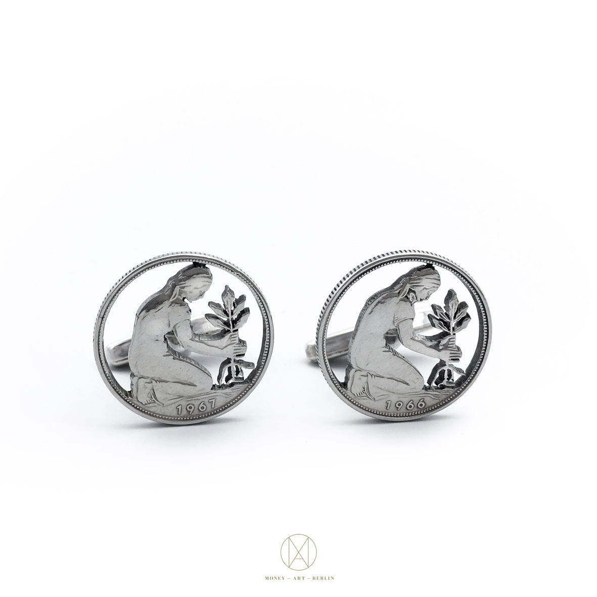 Deutschland / 50 Pfennig Manschettenknöpfe / erhältlich mit Jahrgangswunsch