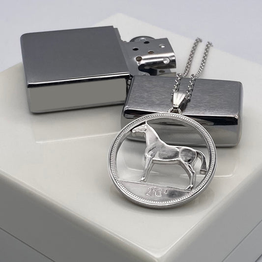 Irland / Halbe Krone / Irisches Jagdpferd / Original / Ohne Silberkette