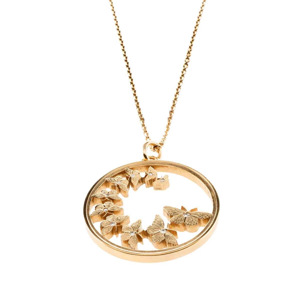 Mexiko / Monarchfalter / 18 Karat Gold / mit 10 Diamanten veredelt / ohne Goldkette