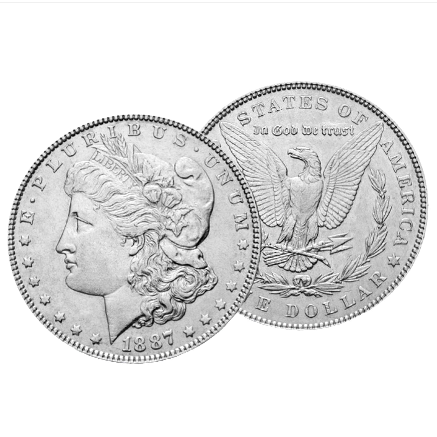 USA / Morgan Silber Dollar / Weißkopfseeadler / Geldklammer Silber gehärtet